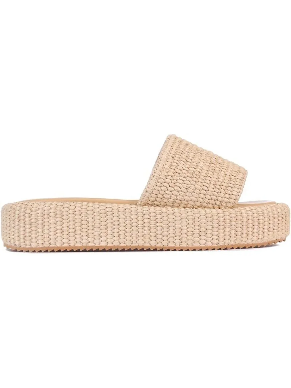 Women's Natural Rubber Woven Straw Beach Slip On Comfortable Casual Platform